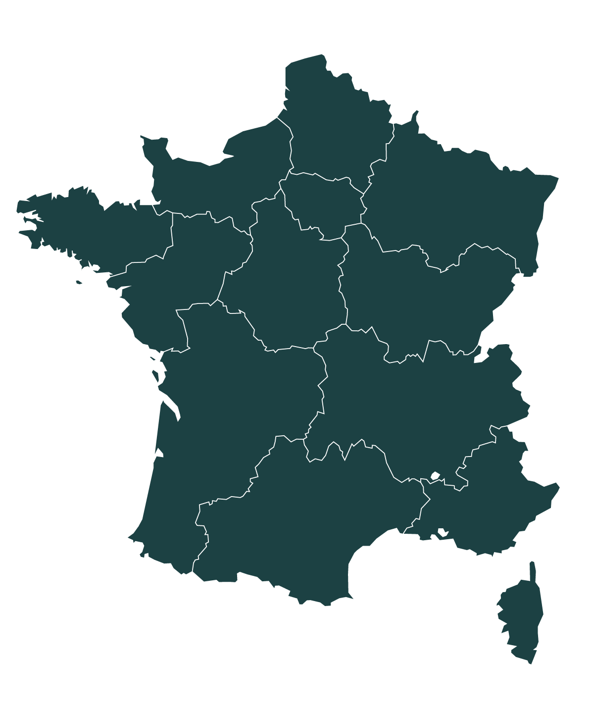 Un dessin d'une carte de la France